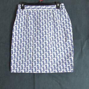 Brooks Brothers Skirt Womens Size 2 Blue Seahorses A Line Resort Coastal Beach